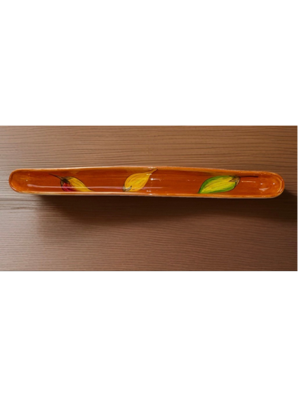 Laurie Gates Pottery 16" Olive Boat Serving Dish Pepper